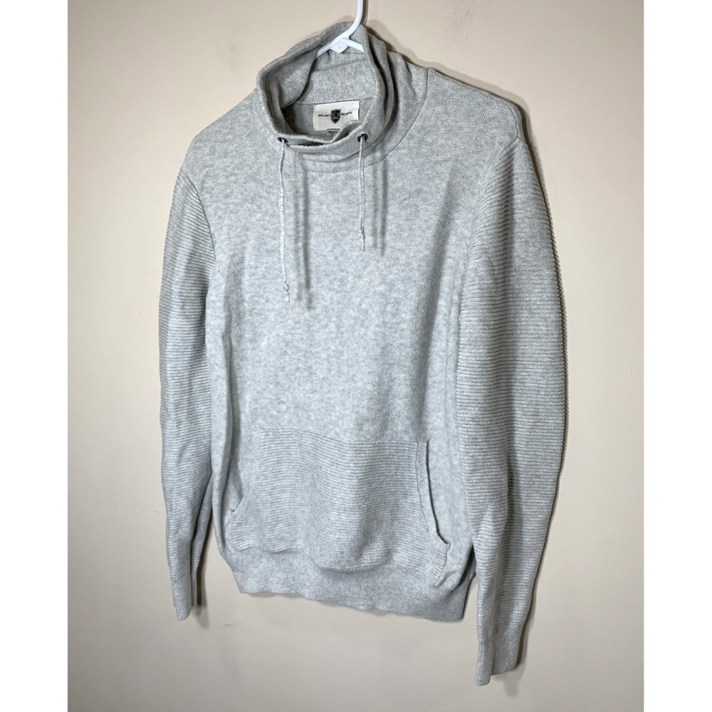 Black Brown 1826 Funnel Neck‎ Sweater Mens S Gray 100% Cotton Outdoors Casual